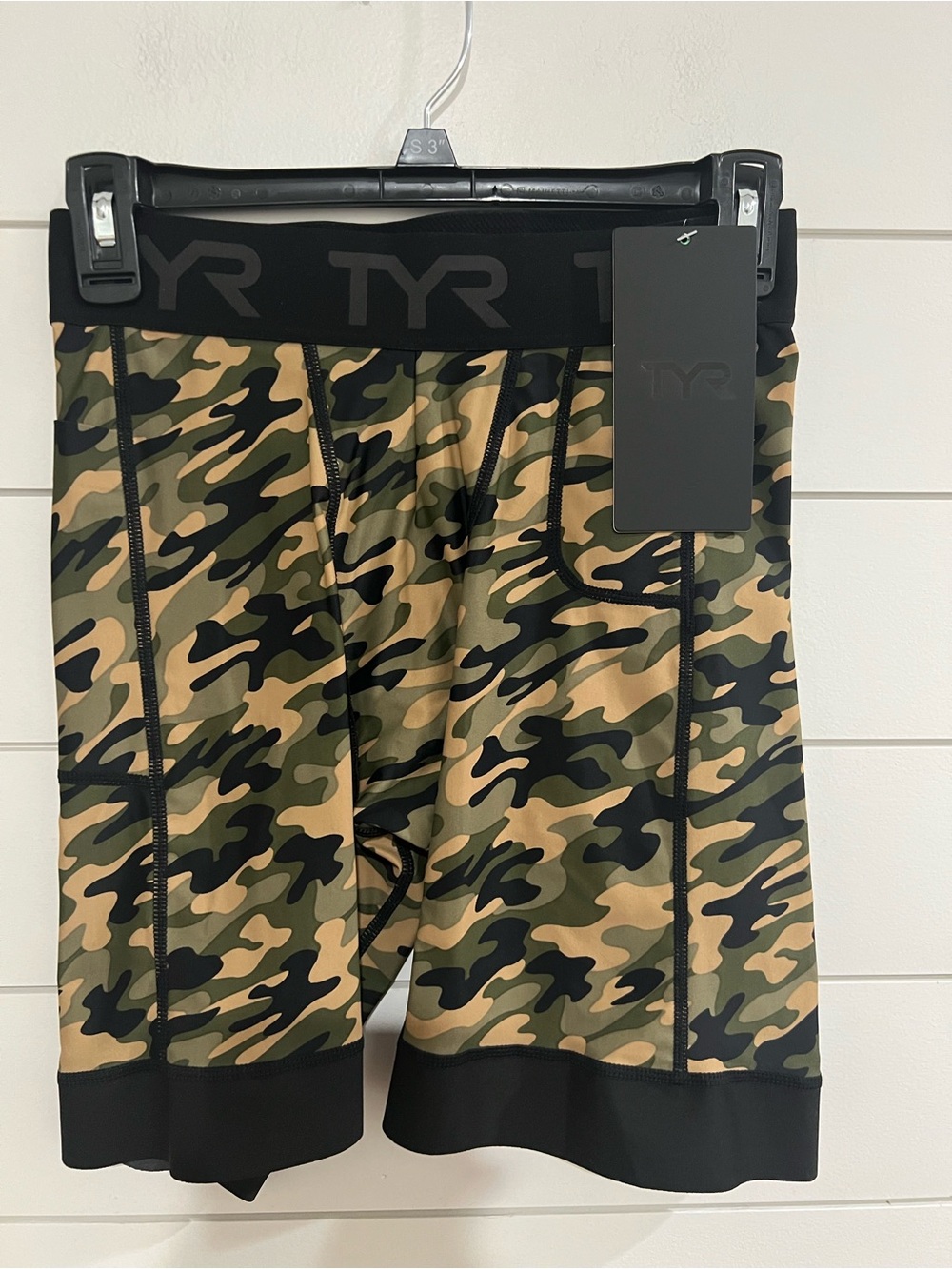 TYR Terra Camo Compression Swim Shirt - Green, Tan, Black